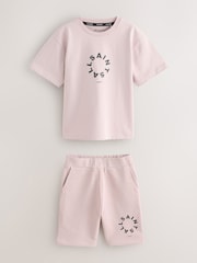 smALLSAINTS Pink Tierra T-Shirt and Sweat Shorts Set - Image 8 of 12