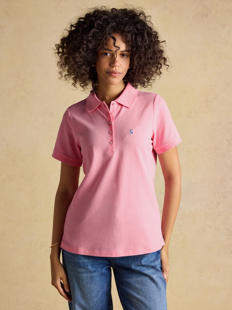 Joules Woody Pink Cotton Pique Short Sleeve Polo Shirt - Image 1 of 9