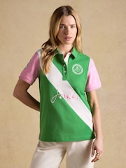 Joules Beaufort Green Embroidered Short Sleeve Polo Shirt - Image 1 of 11