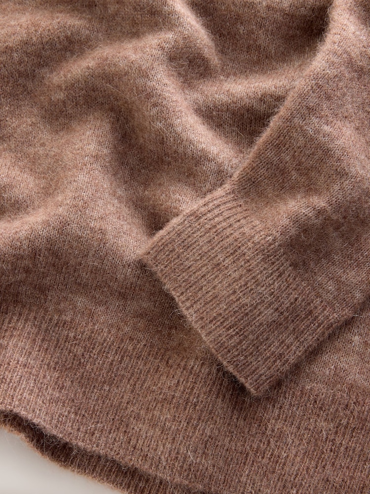 Mocha Brown Long Sleeve Crew Neck Jumper With Wool - Image 9 of 9 Mocha Brown Long Sleeve Crew Neck Jumper With Wool - Image 9 of 9