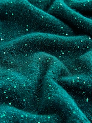 Teal Blue Sequin - Blusa de malha Crew Neck com wool - Imagem 3 de 3