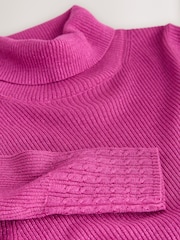 Bright Pink Sparkle - Blusa de gola alta canelada com lã - Imagem 6 de 7