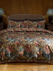 Leopard Floral 100% Cotton Reversible Duvet Cover and Pillowcase Set - Imaginea 1 din 6
