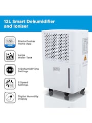 Black & Decker White 12L Smart Dehumidifier & Ionizer with 2.1L - Image 2 of 6