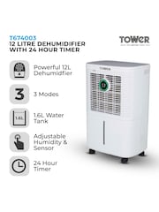 Tower White 12L Compressor Dehumidifier with 16L Water Tank - Image 2 of 6