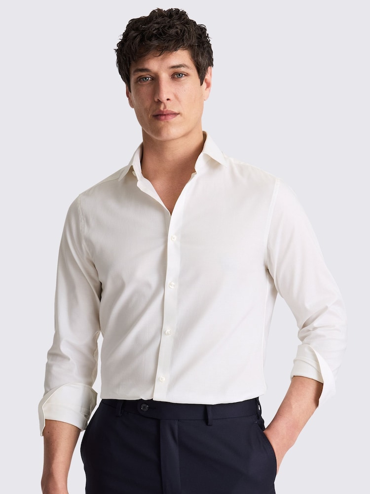 MOSS Natural Slim Fit Off Dobby Stretch Shirt - Image 1 of 3