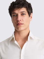 MOSS Natural Slim Fit Off Dobby Stretch Shirt - Image 3 of 3