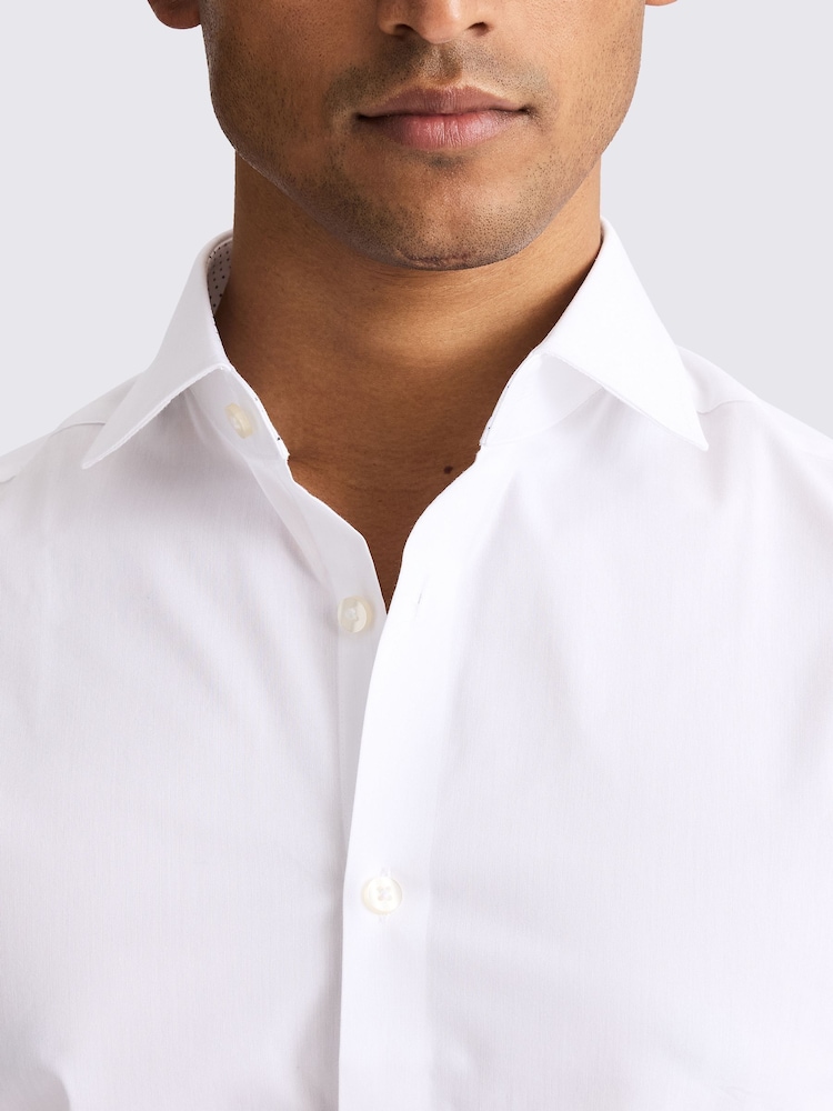 MOSS White Slim Stretch Print Contrast Shirt - Image 2 of 4