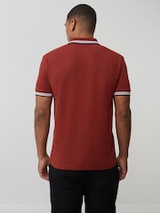 BOSS Light Pink Regular Fit Paddy Tipped Collar Polo Shirt - Image 2 of 4