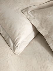 Natural Palm Tree Jacquard Duvet Cover and Pillowcase Set - Image 3 of 4