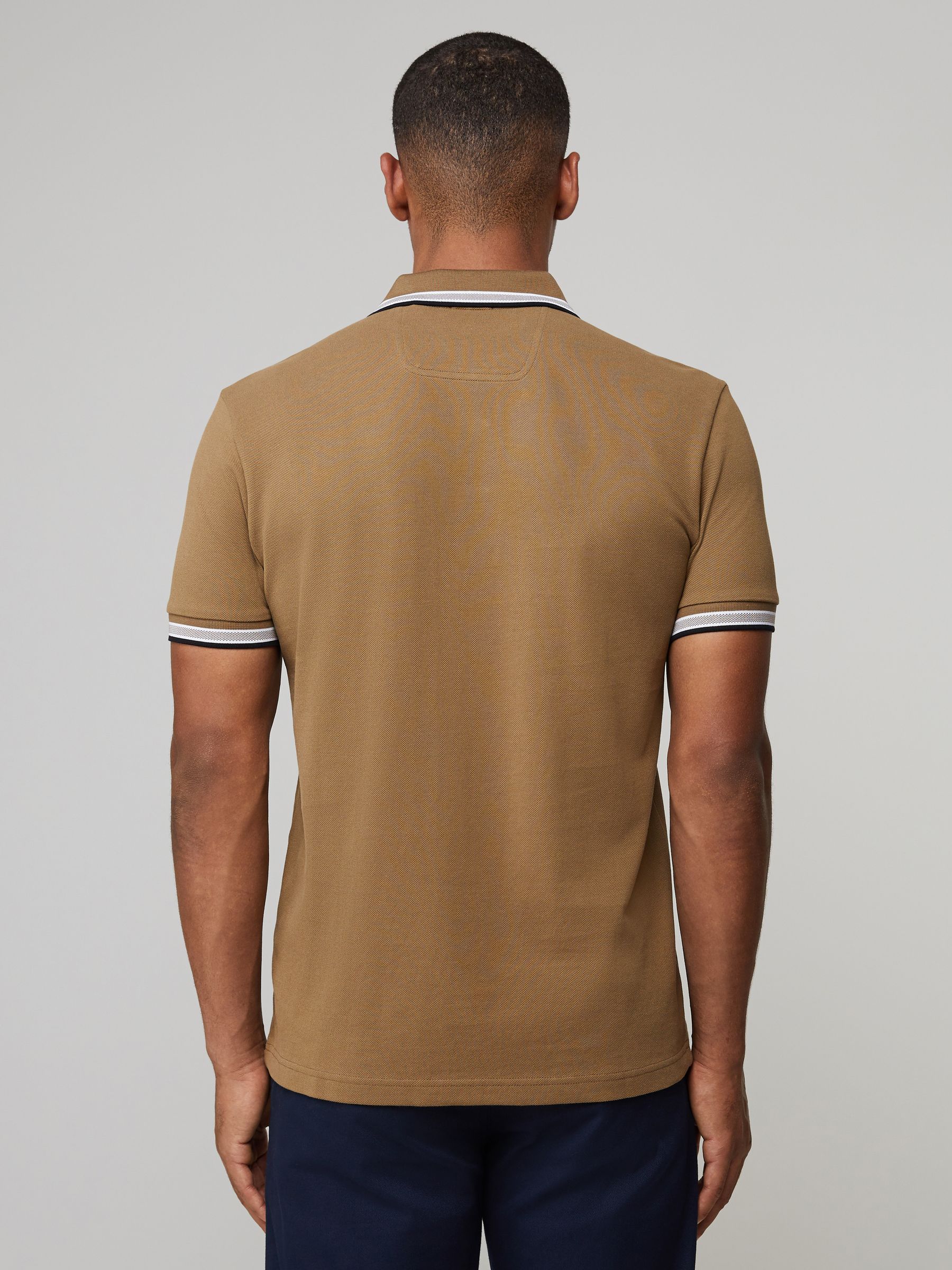 Buy BOSS Brown Regular Fit Paddy Tipped Collar Polo Shirt from