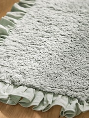 Sage Green Frill Bath Mat - Image 3 of 4