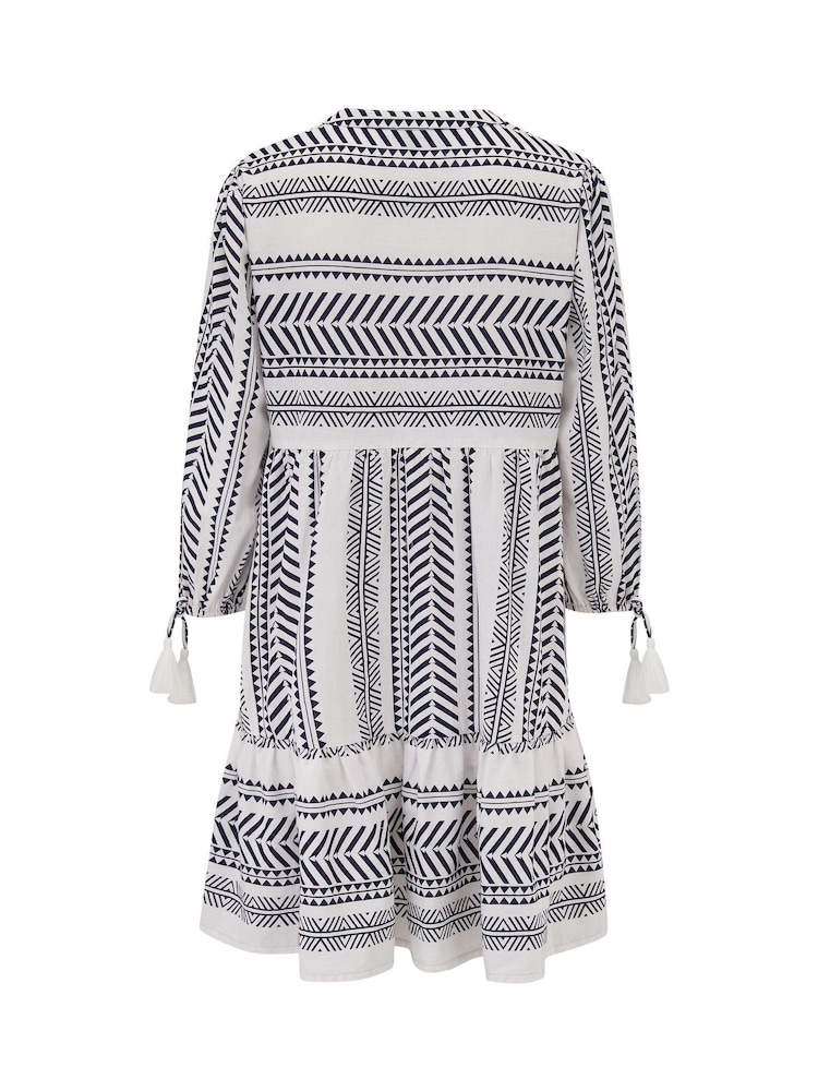 Pour Moi White Linen Blend Beach Kaftan Dress - Image 4 of 4
