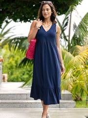 Pour Moi Corpete de Crochê 100% Vestido Midi Slub de Algodão - Imagem 1 de 4