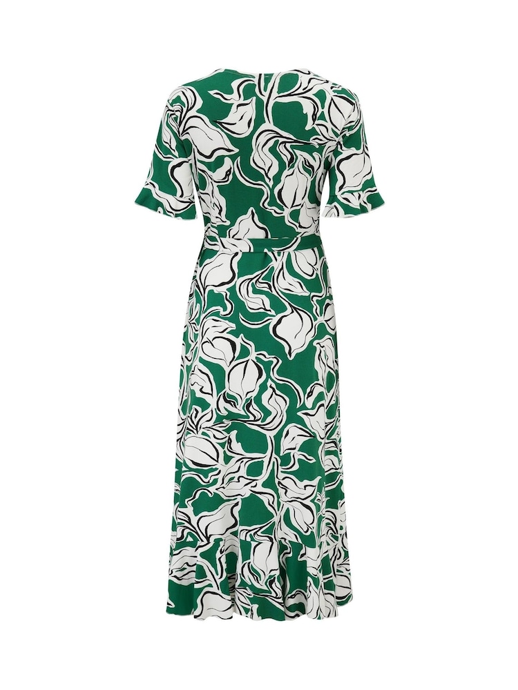 Pour Moi Green Megan Stretch Jersey Wrap Midi Dress - Image 4 of 4