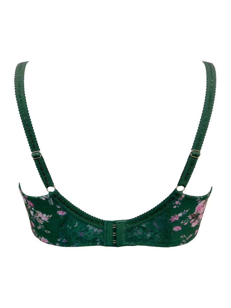 Pour Moi Green Bliss Printed Mesh Non Padded Side Support Bra - Image 4 of 4