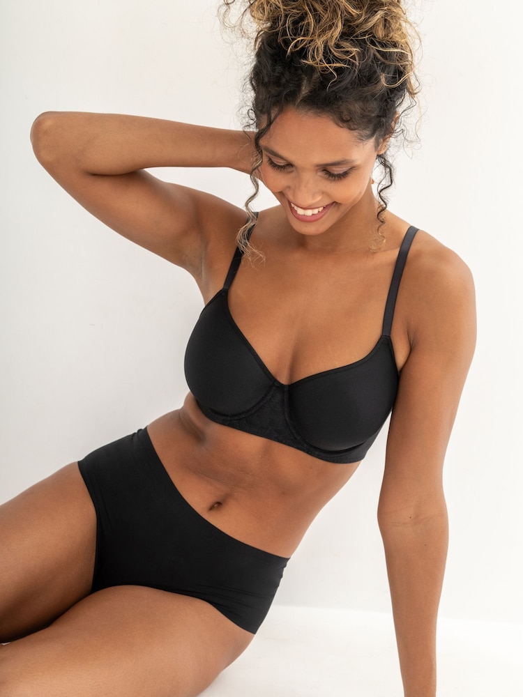 Preto - Pour Moi Bonded No VPL Shorty Knickers - Imagem 1 de 4