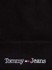 Tommy Hilfiger Black Logo Embroidery Beanie - Image 4 of 4