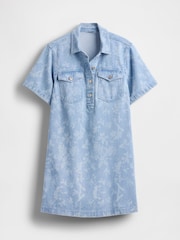 Gap UltraSoft Denim Floral Mini Shirt Dress - Imagen 4 de 5