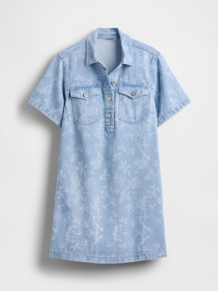 gap denim flower dress Baby Gap Denim Flower Dress Size S 3-6 Mos. 100% Cotton