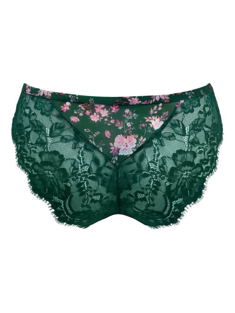 Grün - Pour Moi Bliss Printed Mesh Brazilian Knickers - Bild 4 von 4