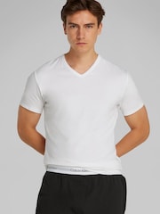 Calvin Klein White V-Neck Lounge T-Shirts 3 Pack - Image 1 of 5