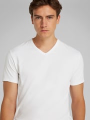 Calvin Klein White V-Neck Lounge T-Shirts 3 Pack - Image 2 of 5