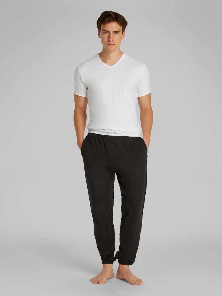 Calvin Klein White V-Neck Lounge T-Shirts 3 Pack - Image 4 of 5