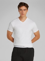 Calvin Klein White V-Neck Lounge T-Shirts 3 Pack - Image 5 of 5
