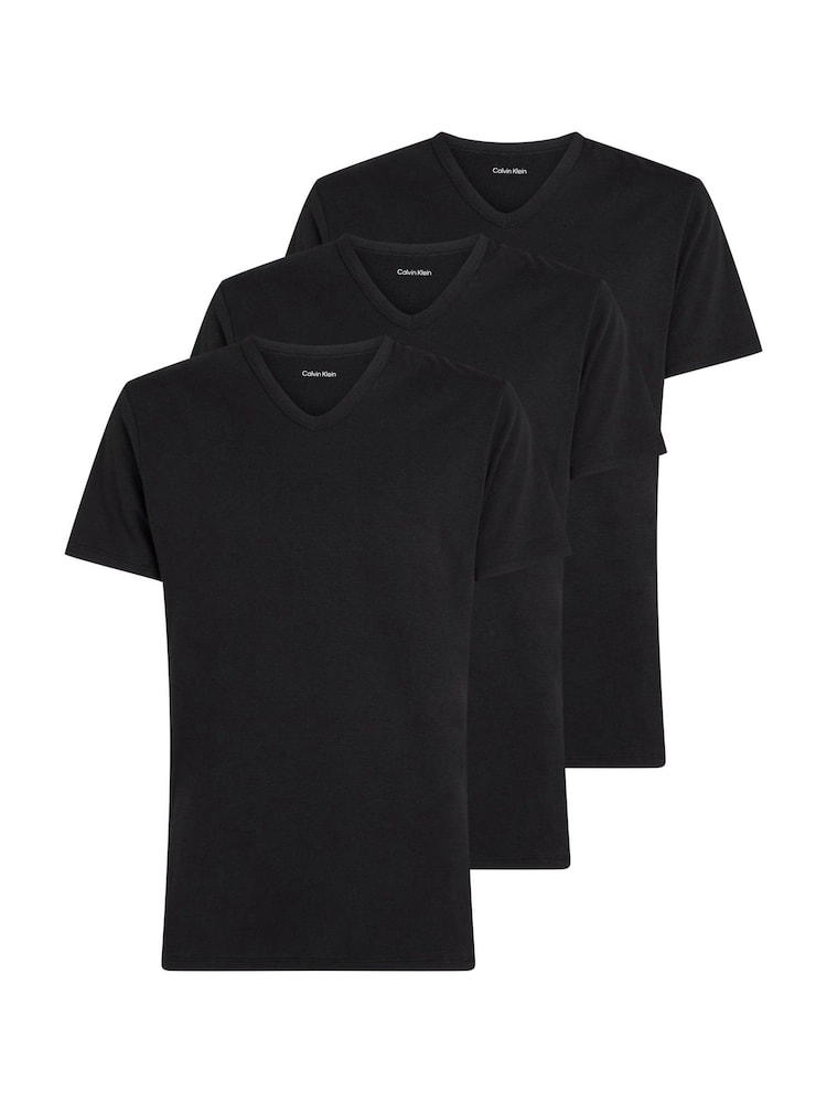 Calvin Klein Black V-Neck Lounge T-Shirts 3 Pack - Image 5 of 5