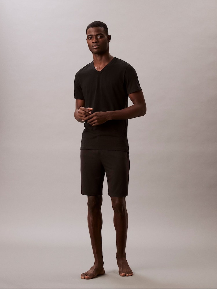 Calvin Klein Black V-Neck Lounge T-Shirts 3 Pack - Image 6 of 6 Calvin Klein Black V-Neck Lounge T-Shirts 3 Pack - Image 6 of 6