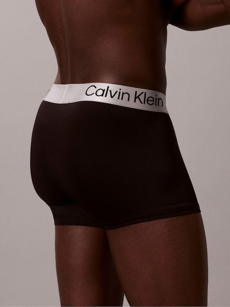 Calvin Klein Black/Brown Band Micro Stretch Boxer Briefs 3 Pack - Image 6 of 6