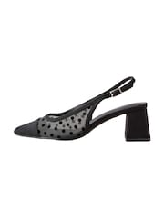 Black Polkadot Forever Comfort® Square Toe Slingback Block Heels - Image 12 of 12