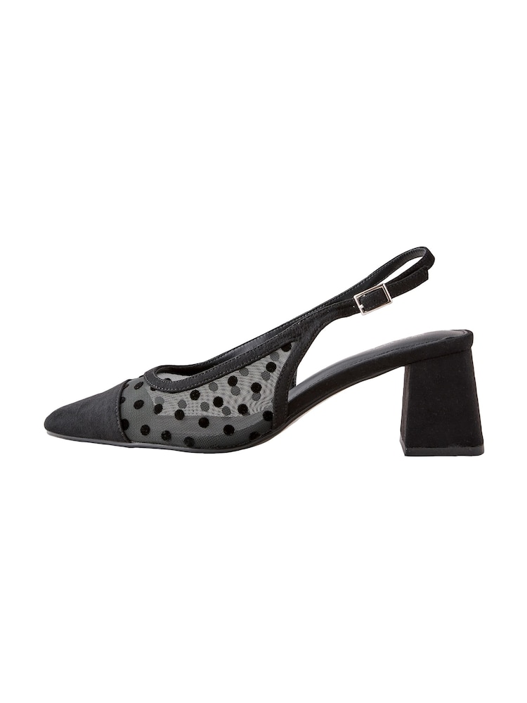 Black Polkadot Forever Comfort® Square Toe Slingback Block Heels - Image 12 of 12 Black Polkadot Forever Comfort® Square Toe Slingback Block Heels - Image 12 of 12