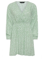 PixieGirl Petite Green Wrap Dress - Image 5 of 5