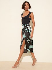 Friends Like These Blue Floral Front Tie Sarong Skirt - Image 2 of 5