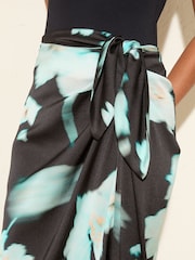 Friends Like These Blue Floral Front Tie Sarong Skirt - Image 3 of 5