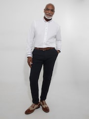 Joe Browns White 100% Cotton Floral Trim Smart Collared Shirt - Image 2 of 5