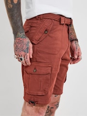 Joe Browns Orange Belted Relaxed Fit Cargo Shorts - Image 3 of 5