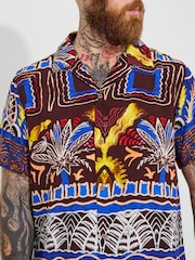 Joe Browns Purple Funky Summer Print Short Sleeve Shirt - Image 2 of 6