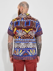 Joe Browns Purple Funky Summer Print Short Sleeve Shirt - Image 4 of 6