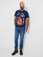 Joe Browns Blue 100% Cotton Bold Electric Guitar Graphic Short Sleeve T-Shirt - Image 2 of 5