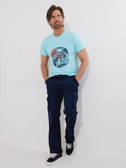 Joe Browns Blue Belted Relaxed Fit Cargo Trousers - Image 3 of 5