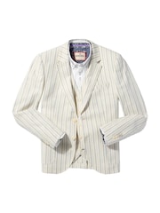Joe Browns Cream Striped Linen Blend Suit Jacket - Image 7 of 7