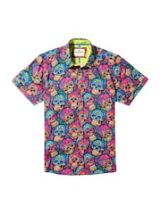 Joe Browns Pink Candy Skull Print Short Sleeve Shirt - Image 5 of 5