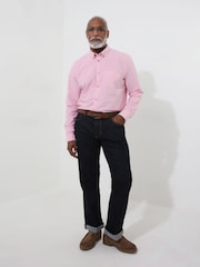 Joe Browns Pink 100% Cotton Floral Trim Oxford Shirt - Image 2 of 5