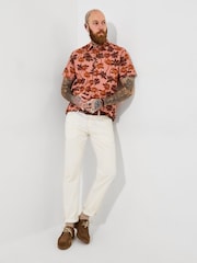 Joe Browns Pink Palm Tree Print Short Sleeve Shirt - Image 2 of 6