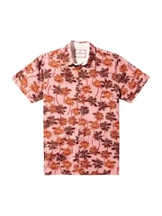 Joe Browns Pink Palm Tree Print Short Sleeve Shirt - Image 6 of 6
