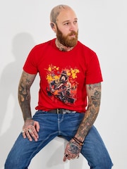 Joe Browns Red 100% Cotton Rockstar Gorilla Grapohic Short Sleeve T-Shirt - Image 1 of 5
