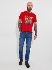 Joe Browns Red 100% Cotton Rockstar Gorilla Grapohic Short Sleeve T-Shirt - Image 2 of 5